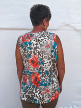 Load image into Gallery viewer, Multiples: Banded V-Neck Tank Top in Floral Skin Print
