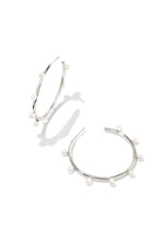 Load image into Gallery viewer, Kendra Scott: Leighton Pearl Hoop Earrings in White Pearl
