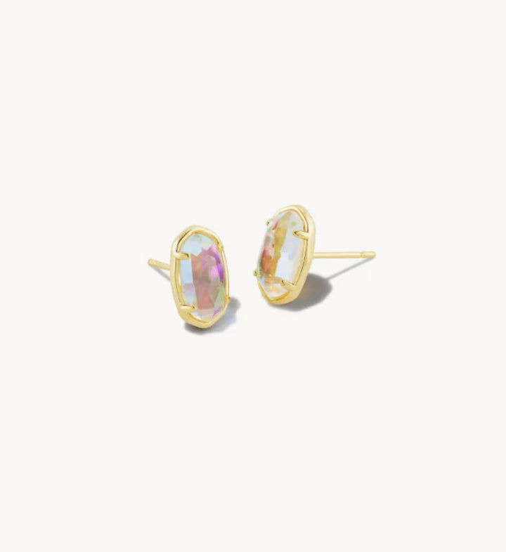 Kendra Scott: Grayson Stud Silver Earrings in Dichroic Glass