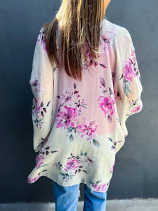 Karen Kane: Floral Open Front Jacket