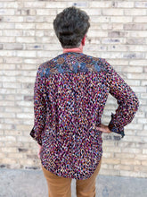 Load image into Gallery viewer, French Dressing Jeans: Abstracted Roll Up Sleeve Blouse in Indi
