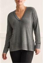 Load image into Gallery viewer, Tribal: Long Sleeve V-Neck Sweater with Slits - H Charcoal
