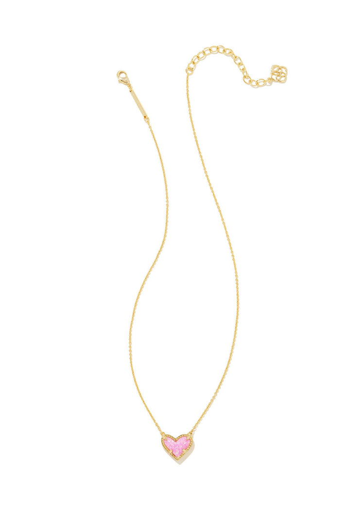 Kendra Scott: Ari Heart Gold Bubblegum Necklace