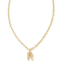 Kendra Scott: Crystal Letter Pendant Necklace in Gold