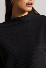 Load image into Gallery viewer, Tribal: Funnel Neck Tunic with Side Slits in Black
