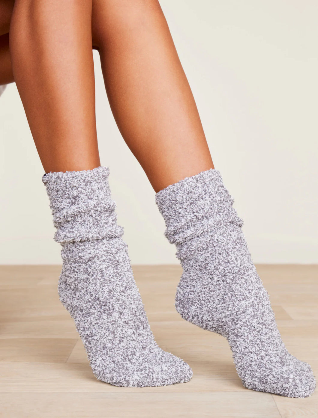 Barefoot Dreams: Cozychic Women's Heathered sock in White Graphite