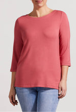 Load image into Gallery viewer, Tribal: Boat Neck 3/4 Sleeve Top in Vintage Rose
