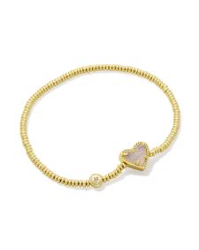 Kendra Scott: Ari Heart Stretch Bracelet in Gold Iridescent Drusy