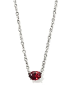 Kendra Scott: Cailin Crystal Pendant Necklace in Silver Red Crystal