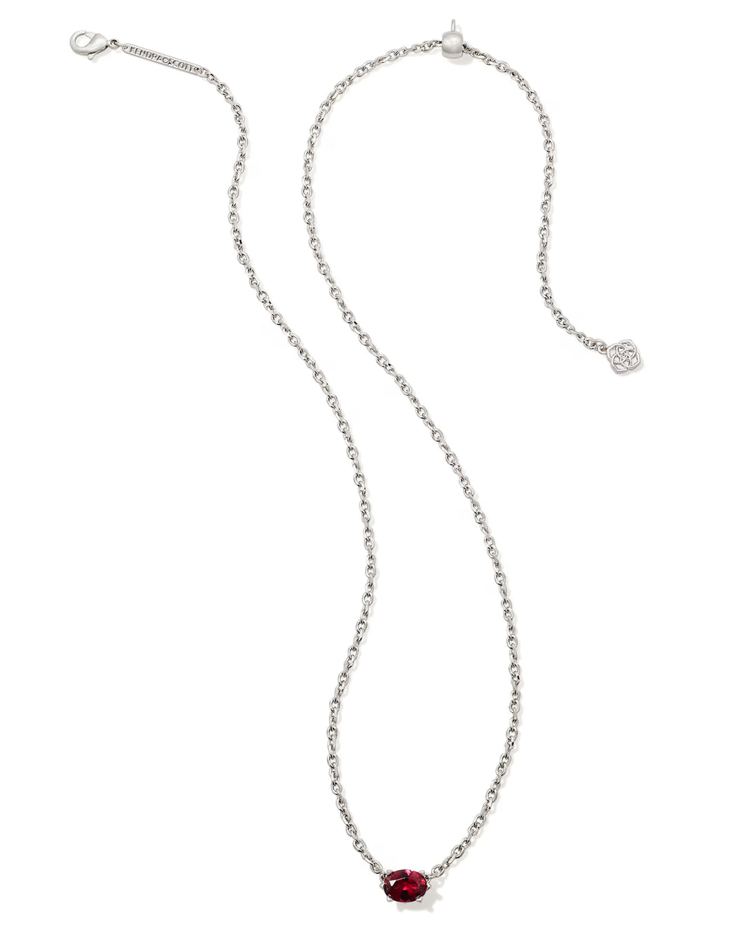 Kendra Scott: Cailin Crystal Pendant Necklace in Silver Red Crystal