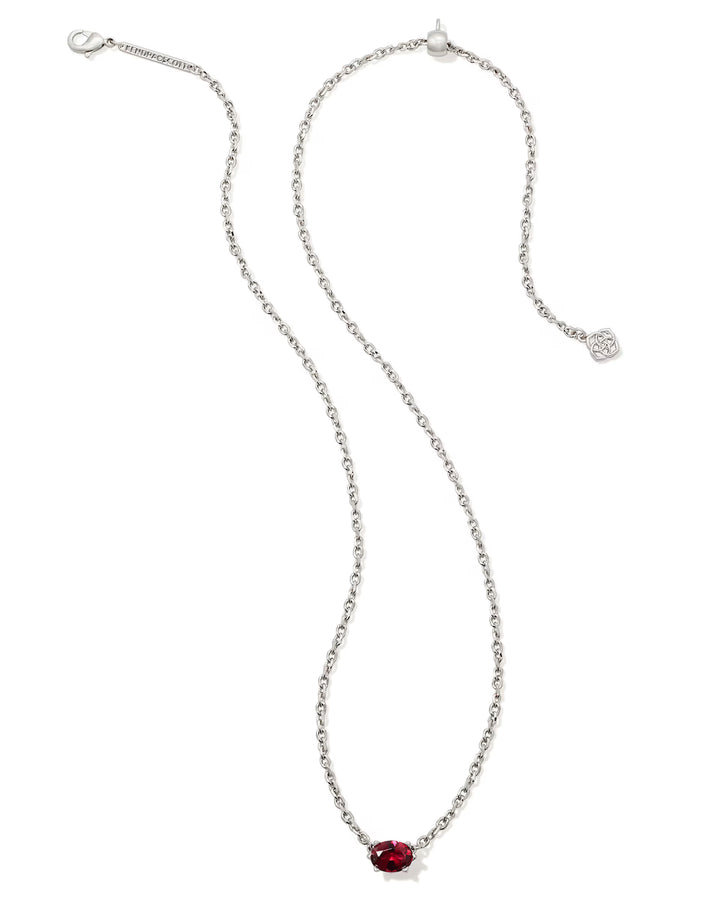 Kendra Scott: Cailin Crystal Pendant Necklace in Silver Red Crystal