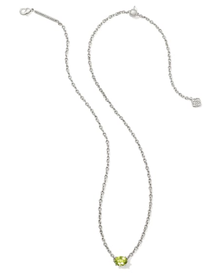 Kendra Scott: Cailin Crystal Pendant Necklace in Silver Green Peridot Crystal