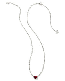 Kendra Scott: Cailin Crystal Pendant Necklace in Silver Red Crystal