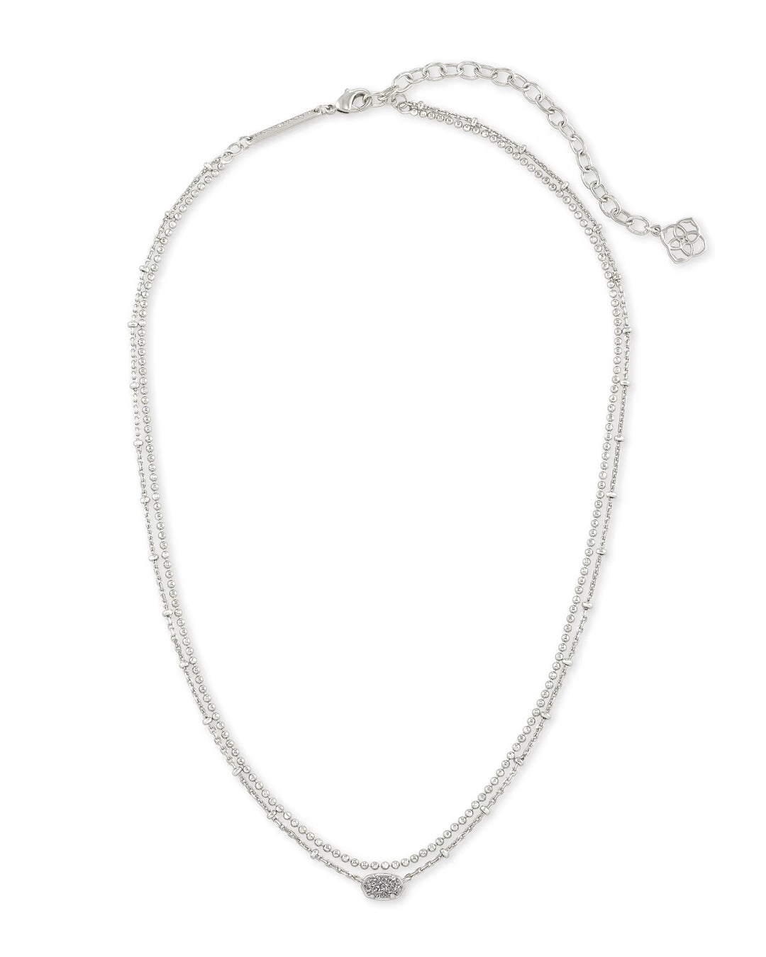 Kendra Scott: Emilie Silver Multi Strand Necklace In Platinum Drusy - The Vogue Boutique