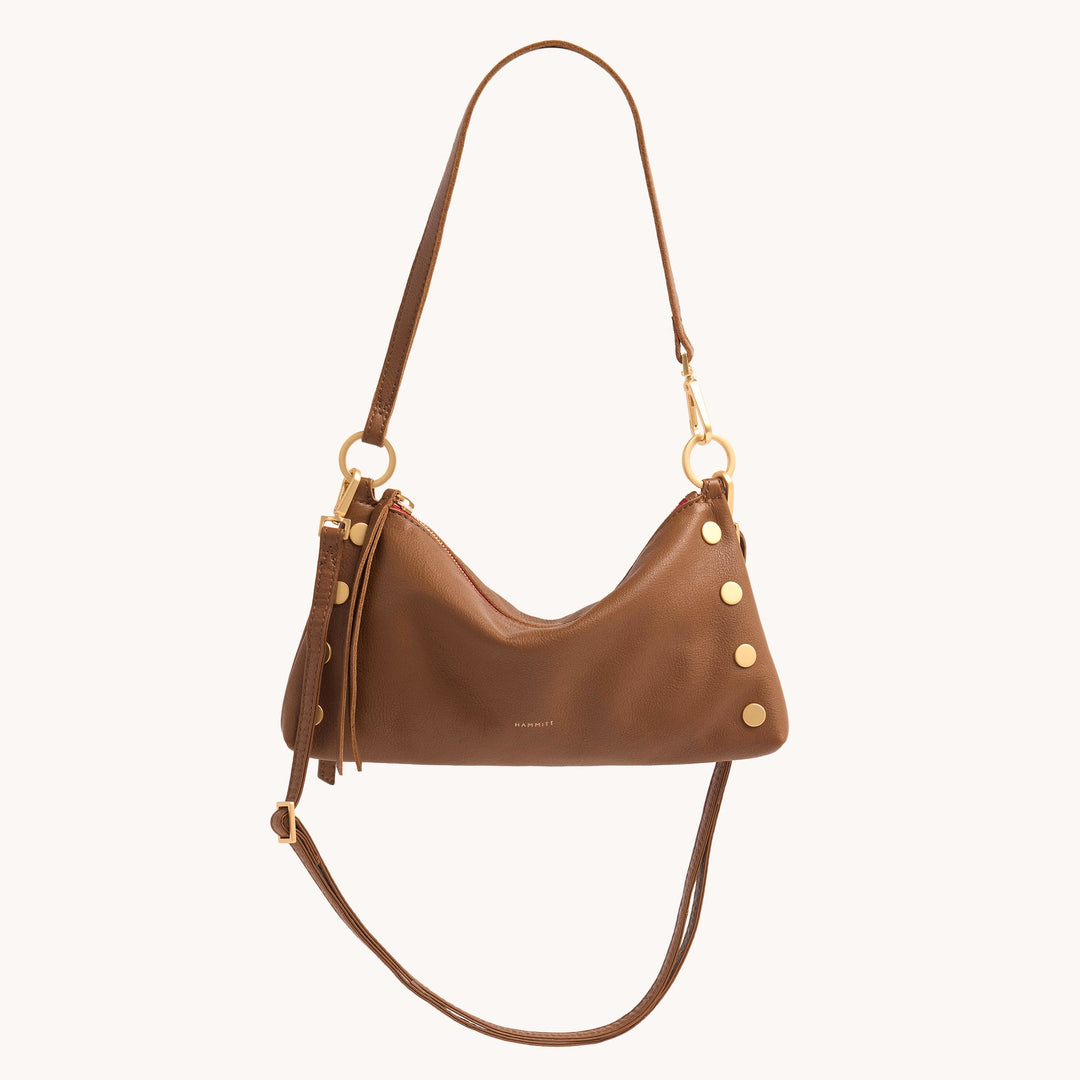 Hammitt: Kyle Handbag in Mahogany Pebble/Brushed Gold