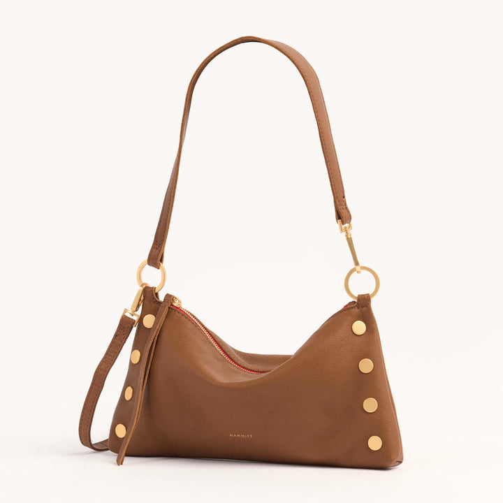 Hammitt: Kyle Handbag in Mahogany Pebble/Brushed Gold