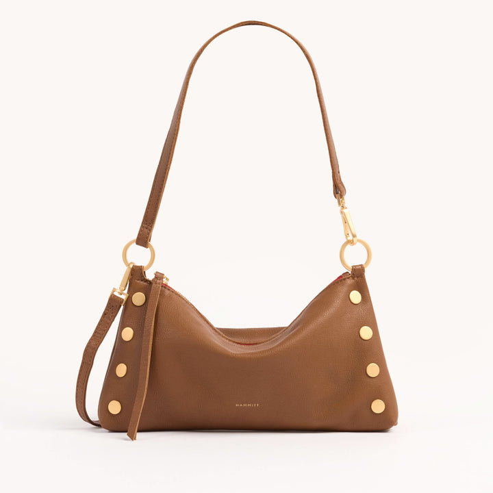 Hammitt: Kyle Handbag in Mahogany Pebble/Brushed Gold