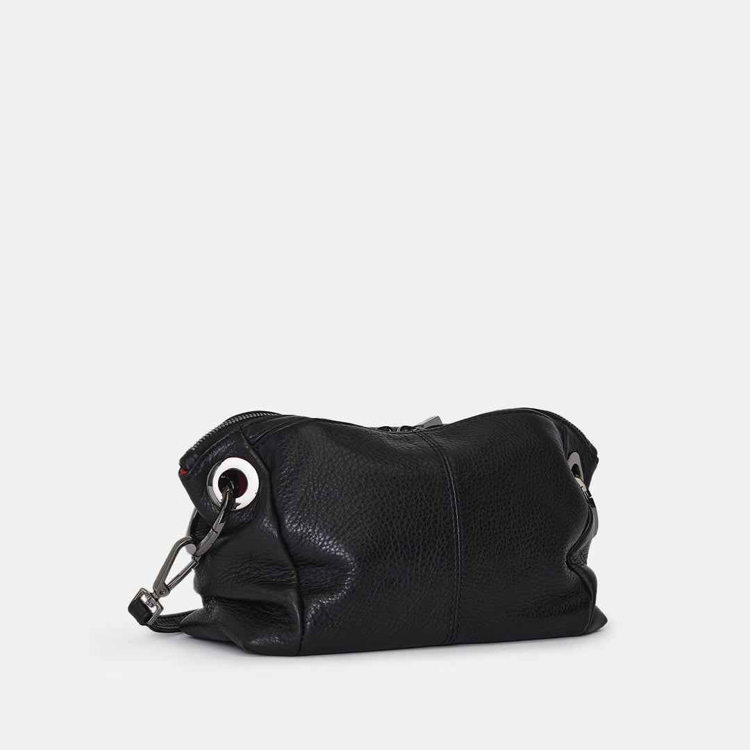 Hammitt: Daniel Crossbody Clutch Sml in Black/Gunmetal