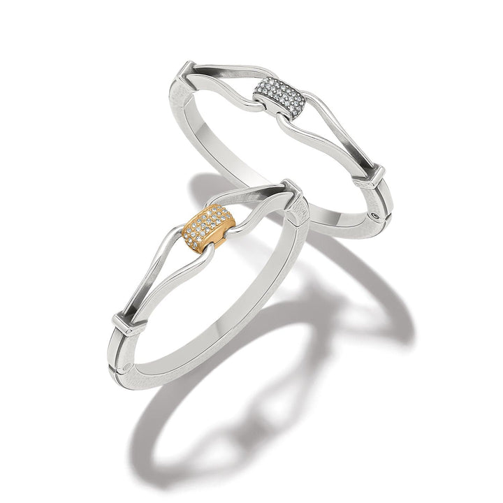 Brighton: Meridian Classic Two-Tone Hinged Bangle (JF0416)