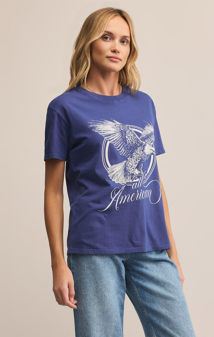 Z Supply: All American Boyfriend Tee in Yacht Blue