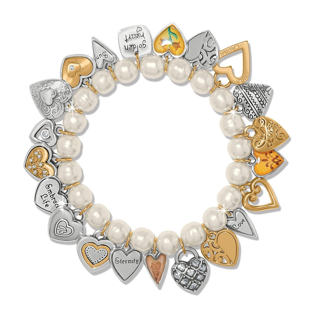 Brighton: One Heart Pearl Stretch Bracelet (JF0426) - The Vogue Boutique