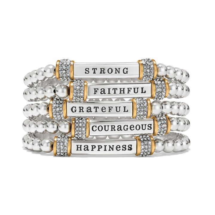 Brighton: Meridian Happiness Two Toned Stretch Bracelet-JF0189