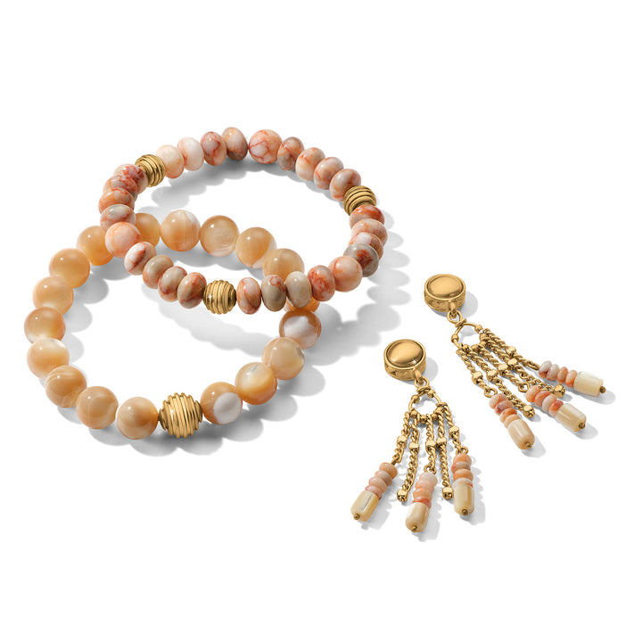Brighton: Contempo Nuevo Rosado Mother Of Pearl Stretch Bracelet JF0376