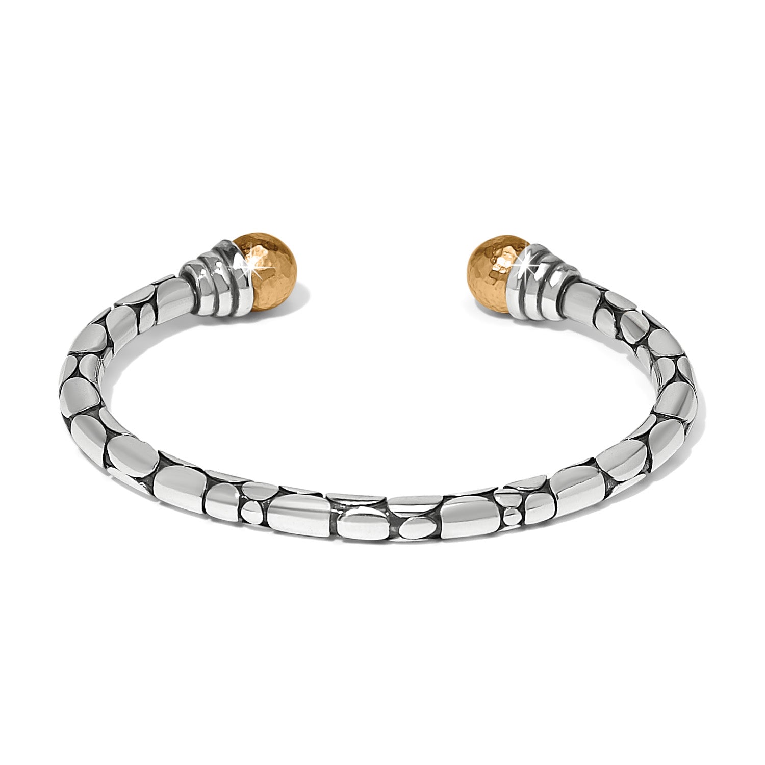 Brighton Pebble Link Two Tone Open Flex Cuff Bracelet JF0378 – The