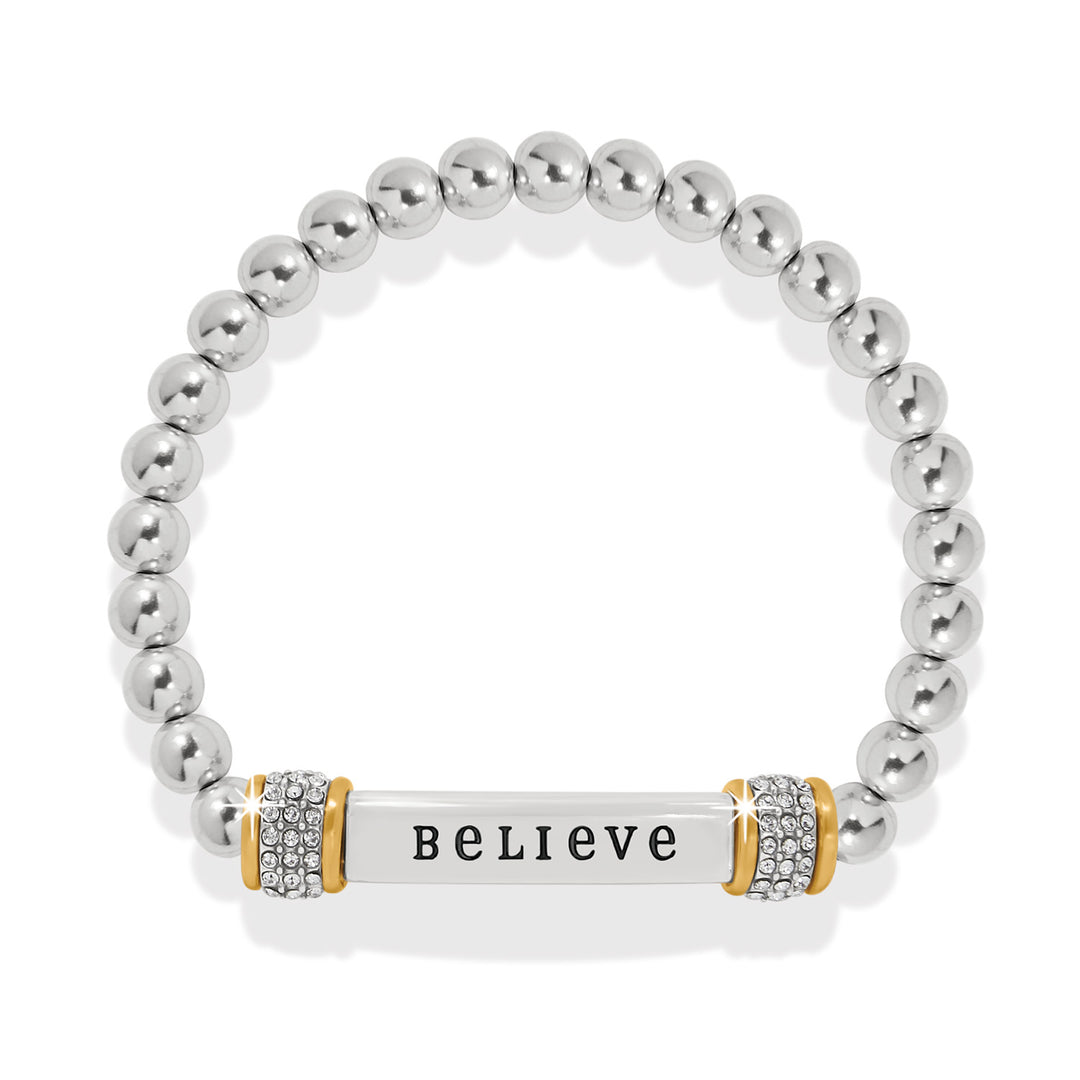 Brighton: Meridian Believe Two Tone Stretch Bracelet (JF0391)