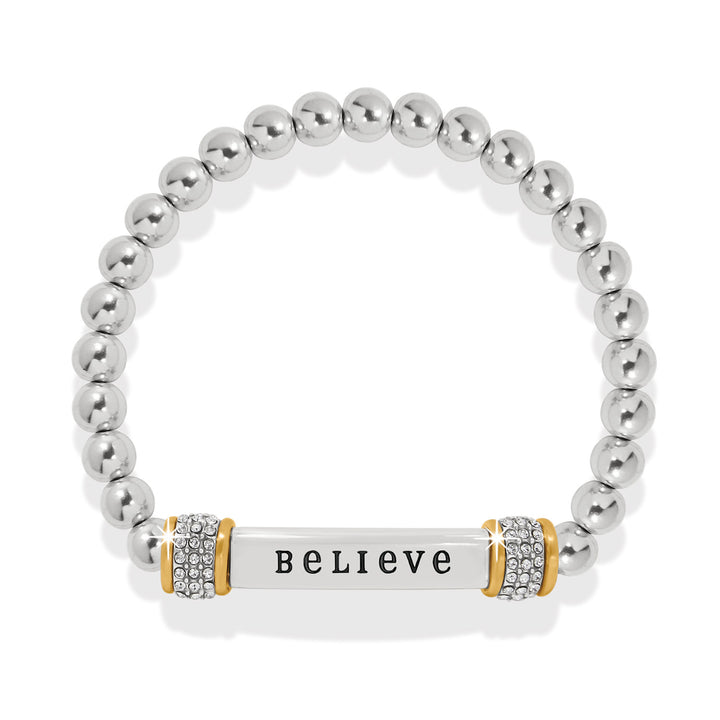 Brighton: Meridian Believe Two Tone Stretch Bracelet (JF0391)