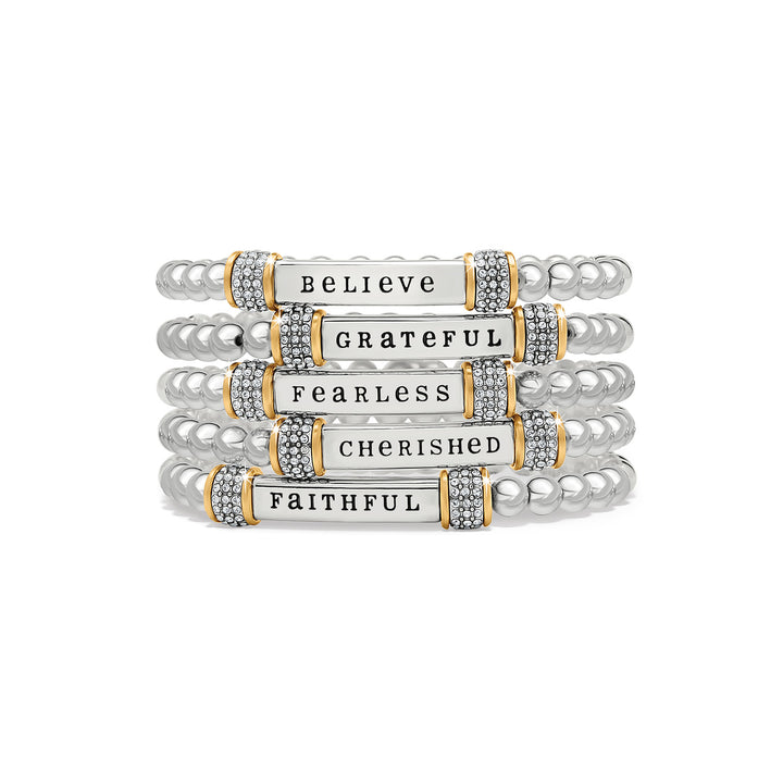 Brighton: Meridian Believe Two Tone Stretch Bracelet (JF0391)
