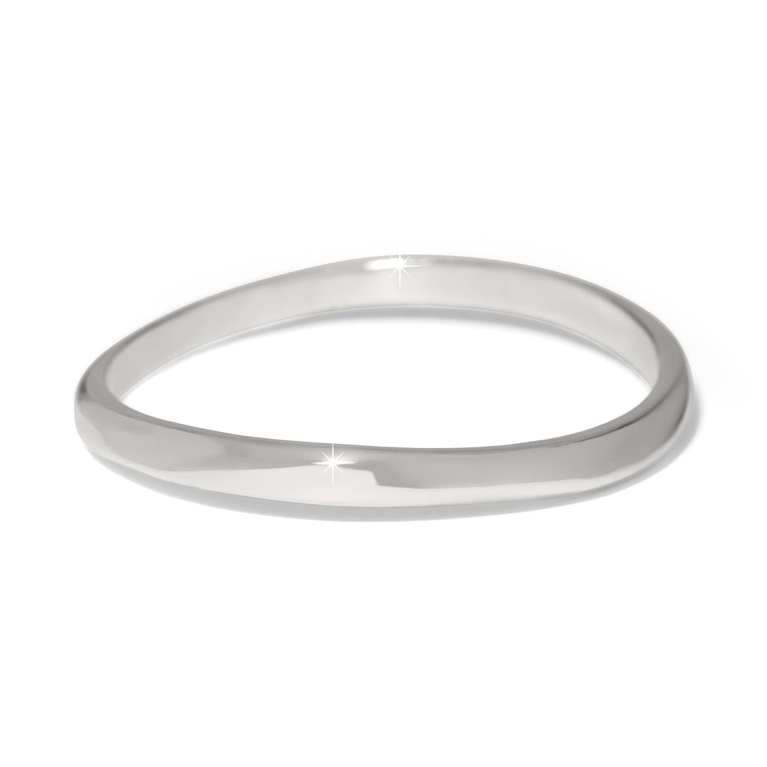 Brighton Cascade Rio Silver Bangle - sleek polished silver bracelet on white background