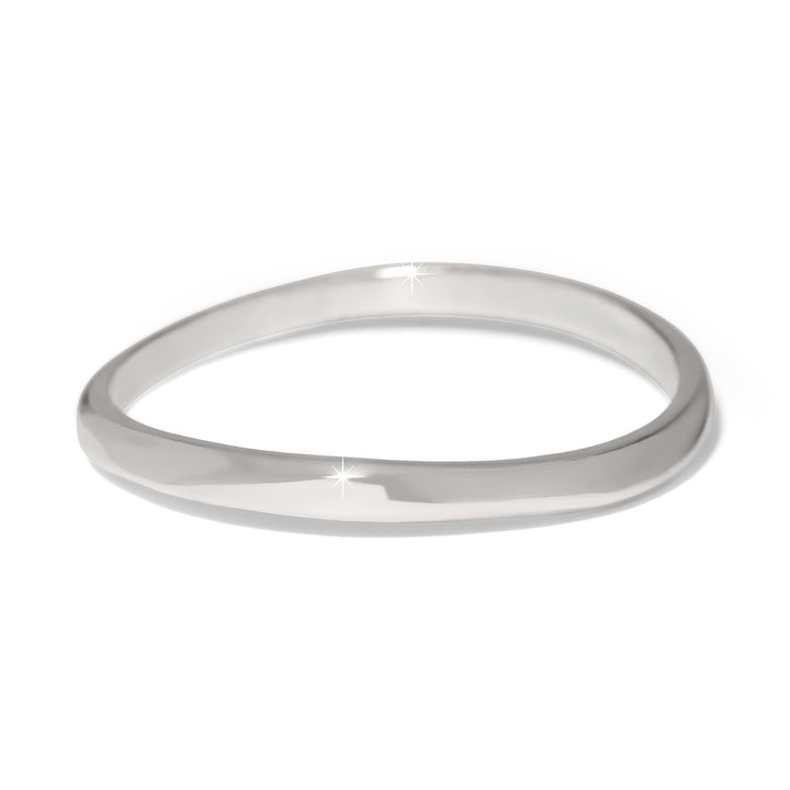 Brighton Cascade Rio Silver Bangle - sleek polished silver bracelet on white background