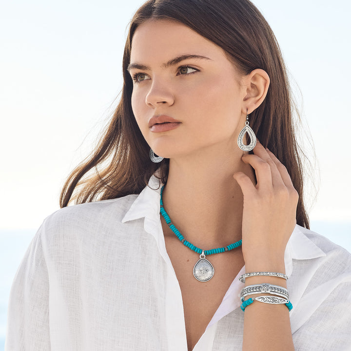 Brighton: Mosaic Turquoise Teardrop Necklace JM0000