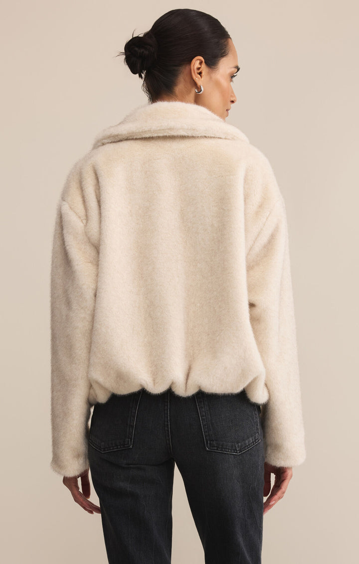 Z Supply: Amethyst Faux Fur Jacket in Crystal (zj253278)