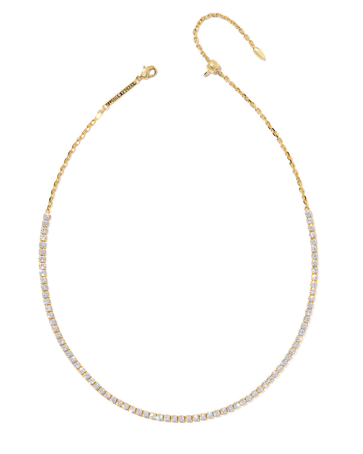 Kendra Scott: Renee Tennis Necklace in Gold Metal White