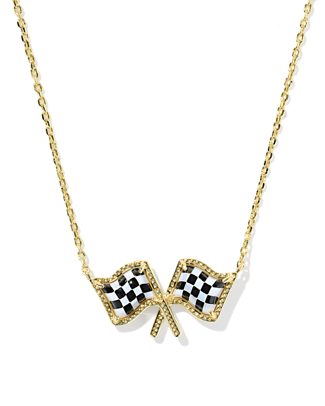 Kendra Scott: Checkered Flag Short Pendant Necklace (9608893384) - The Vogue Boutique