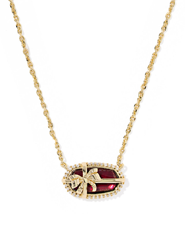 Kendra Scott: Elisa Bow Short Pendant Necklace in Red
