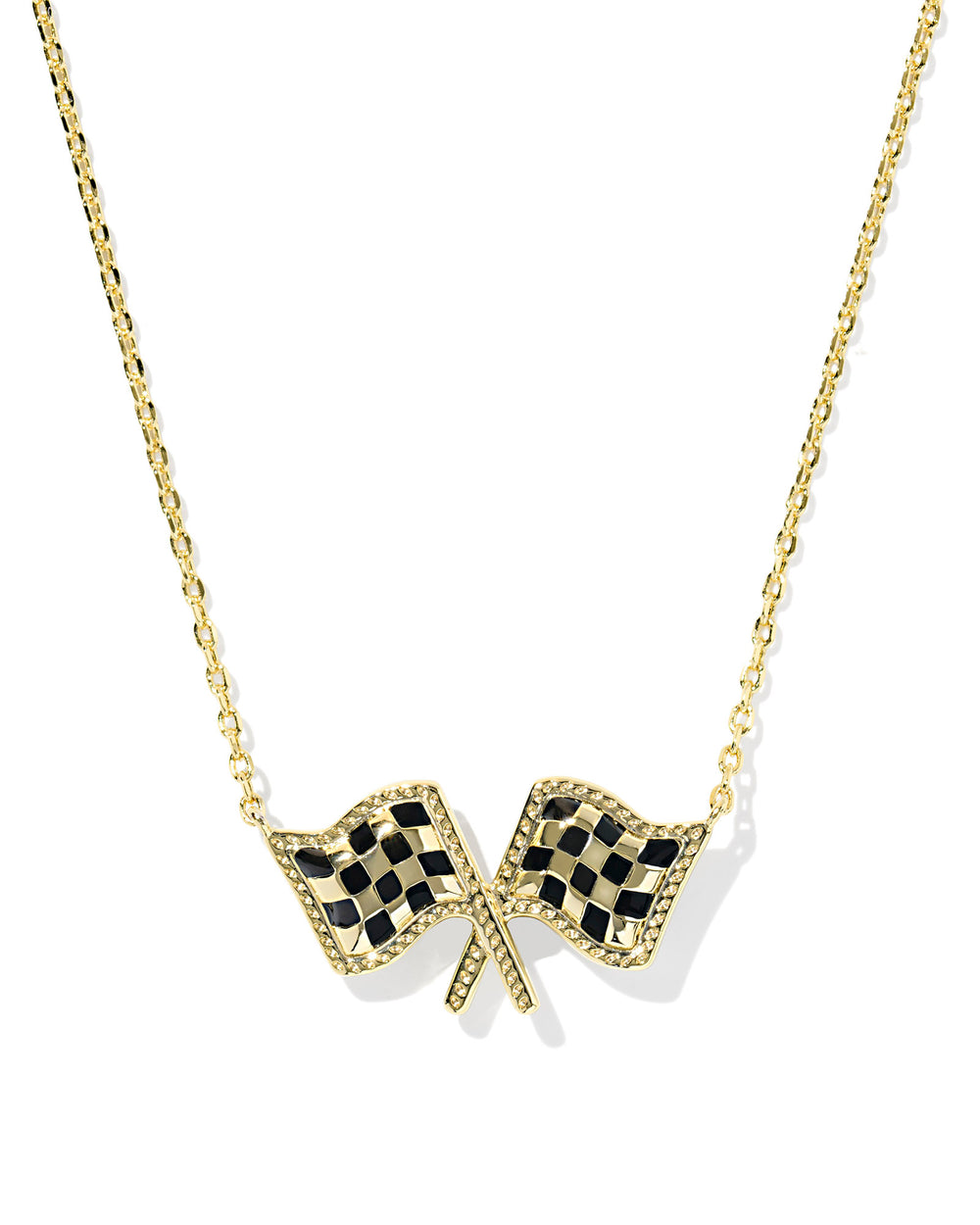 Kendra Scott: Checkered Flag Short Pendant Necklace (9608893384) - The Vogue Boutique