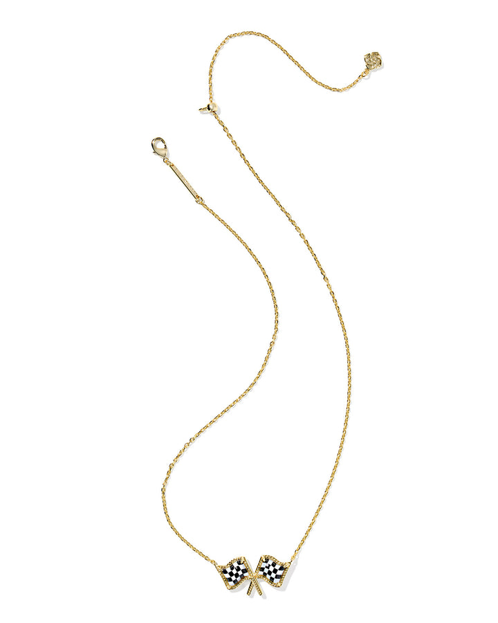 Kendra Scott: Checkered Flag Short Pendant Necklace (9608893384) - The Vogue Boutique