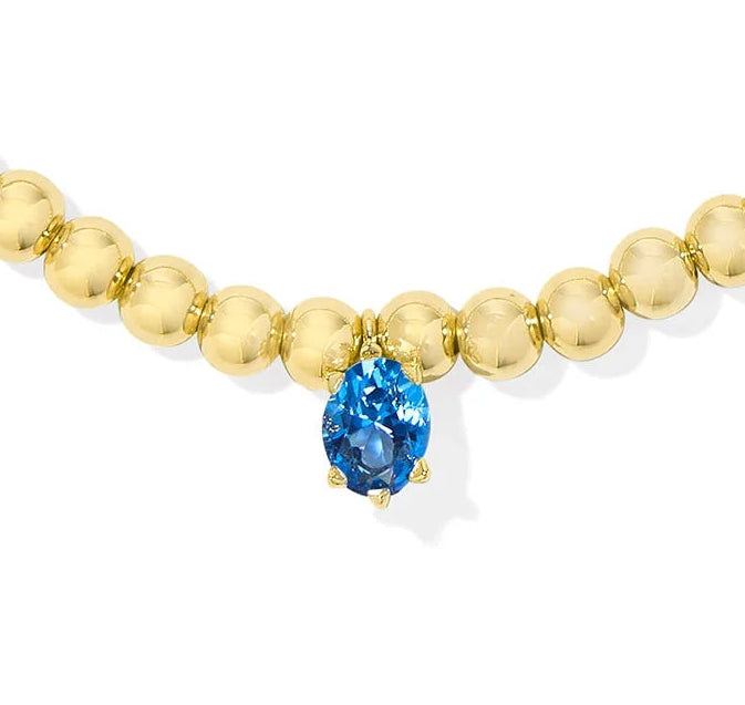 Kendra Scott: Cailin Stretch Bracelet in Gold Blue Cobalt Crystal - The Vogue Boutique