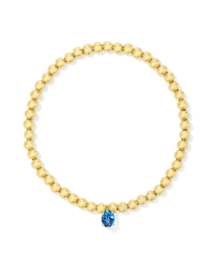 Kendra Scott: Cailin Stretch Bracelet in Gold Blue Cobalt Crystal - The Vogue Boutique