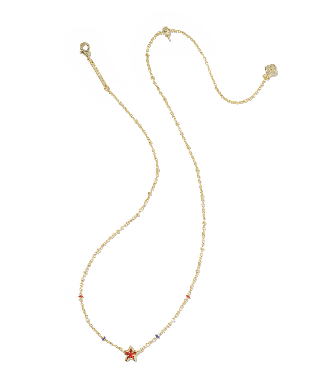 Kendra Scott: Mini Cassidy Short Pendant Necklace in Gold Red Illusion