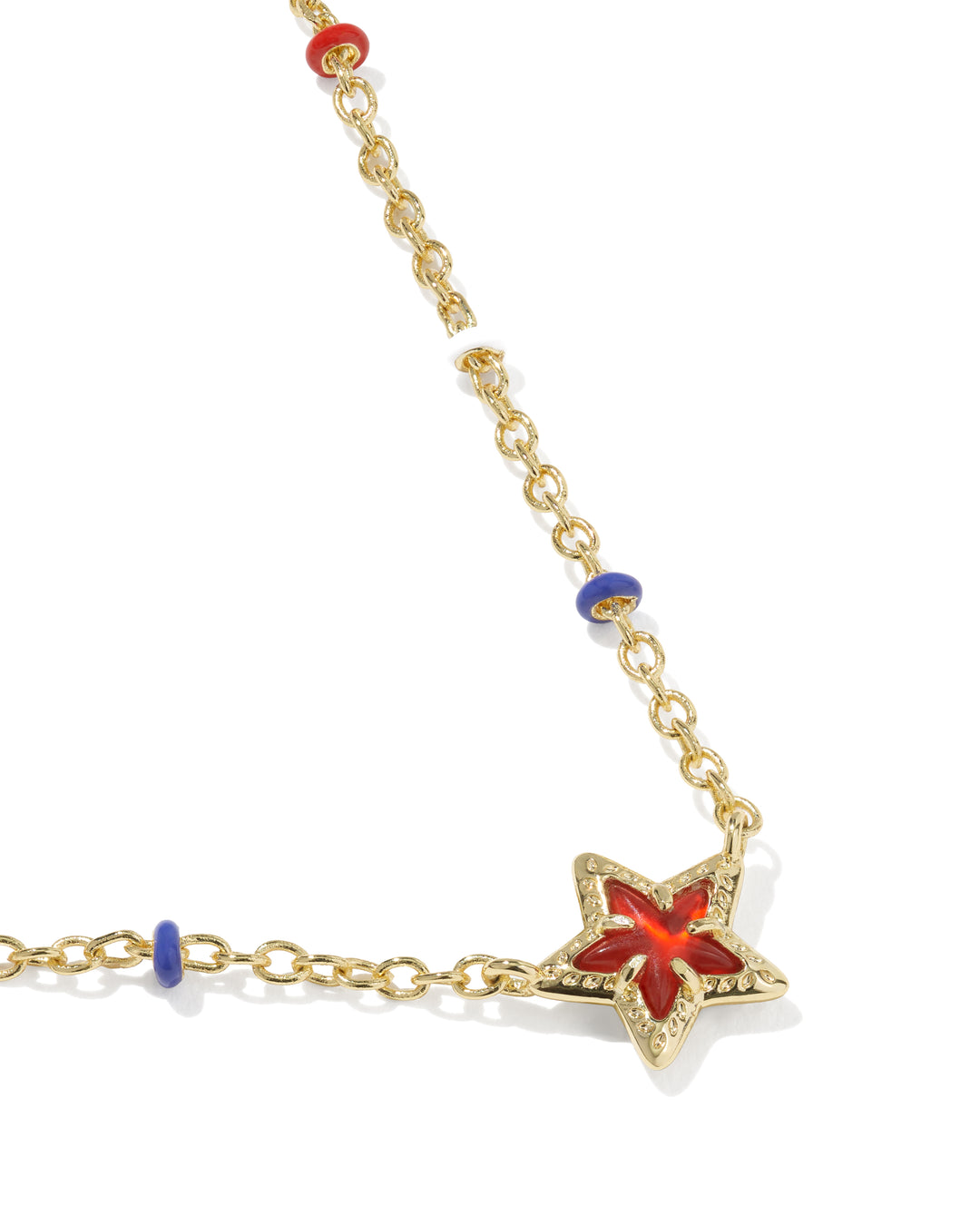 Kendra Scott: Mini Cassidy Short Pendant Necklace in Gold Red Illusion