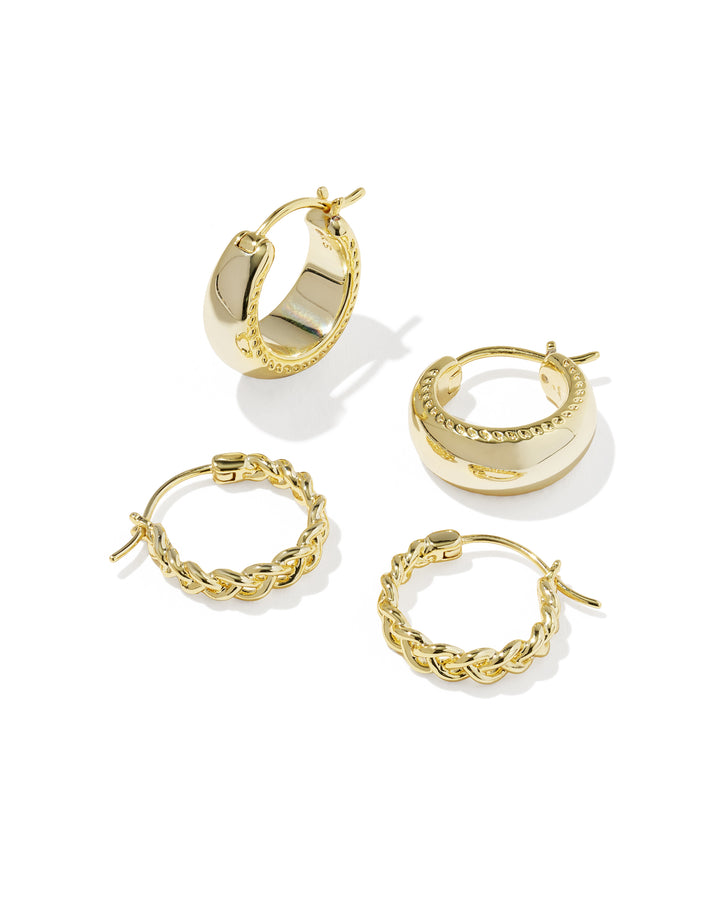 Kendra Scott: Gabriella Set Of Huggie Earrings in Gold