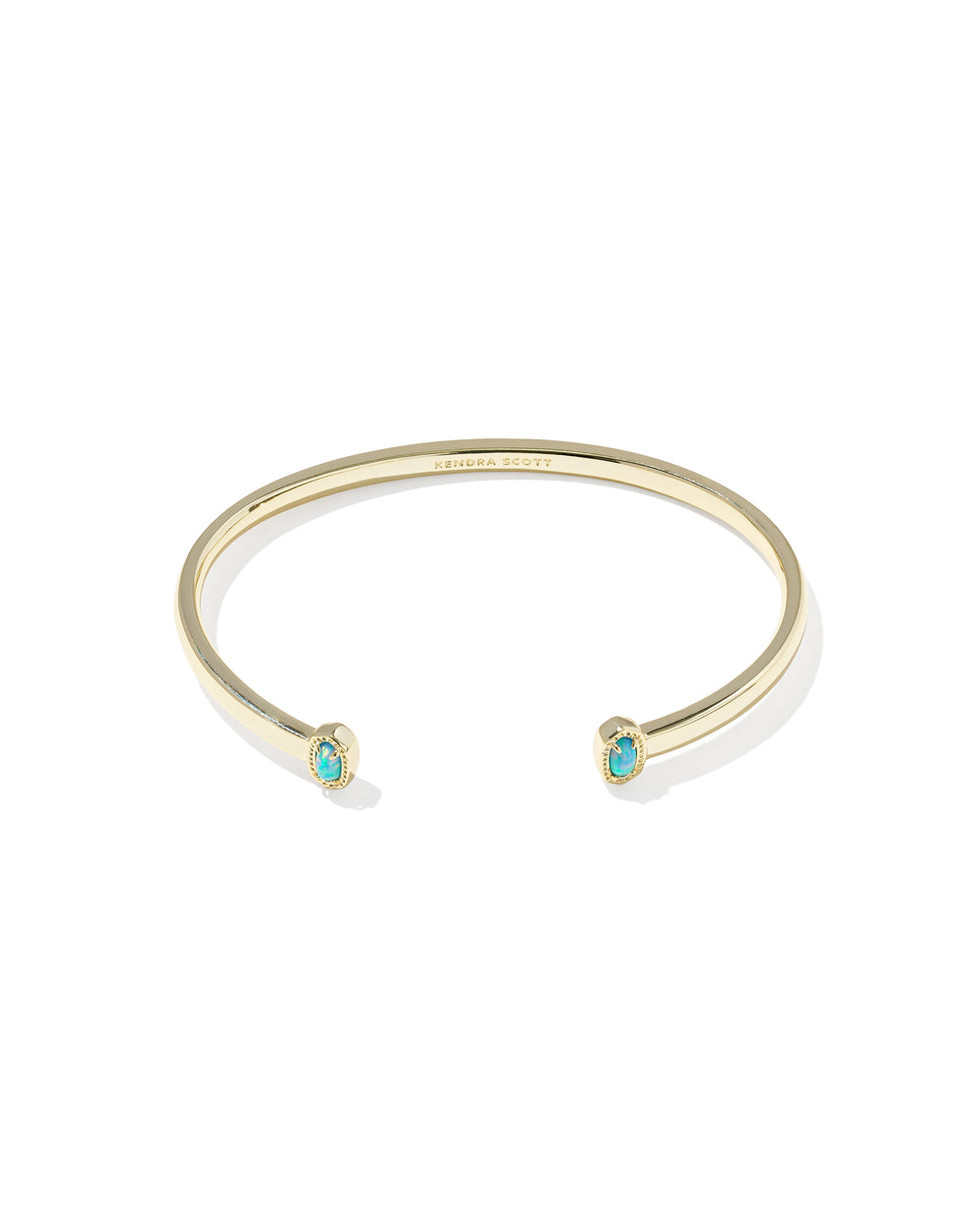 Kendra Scott: Mini Elton Cuff Bracelet in Gold Blue Lab Grown Opal - The Vogue Boutique
