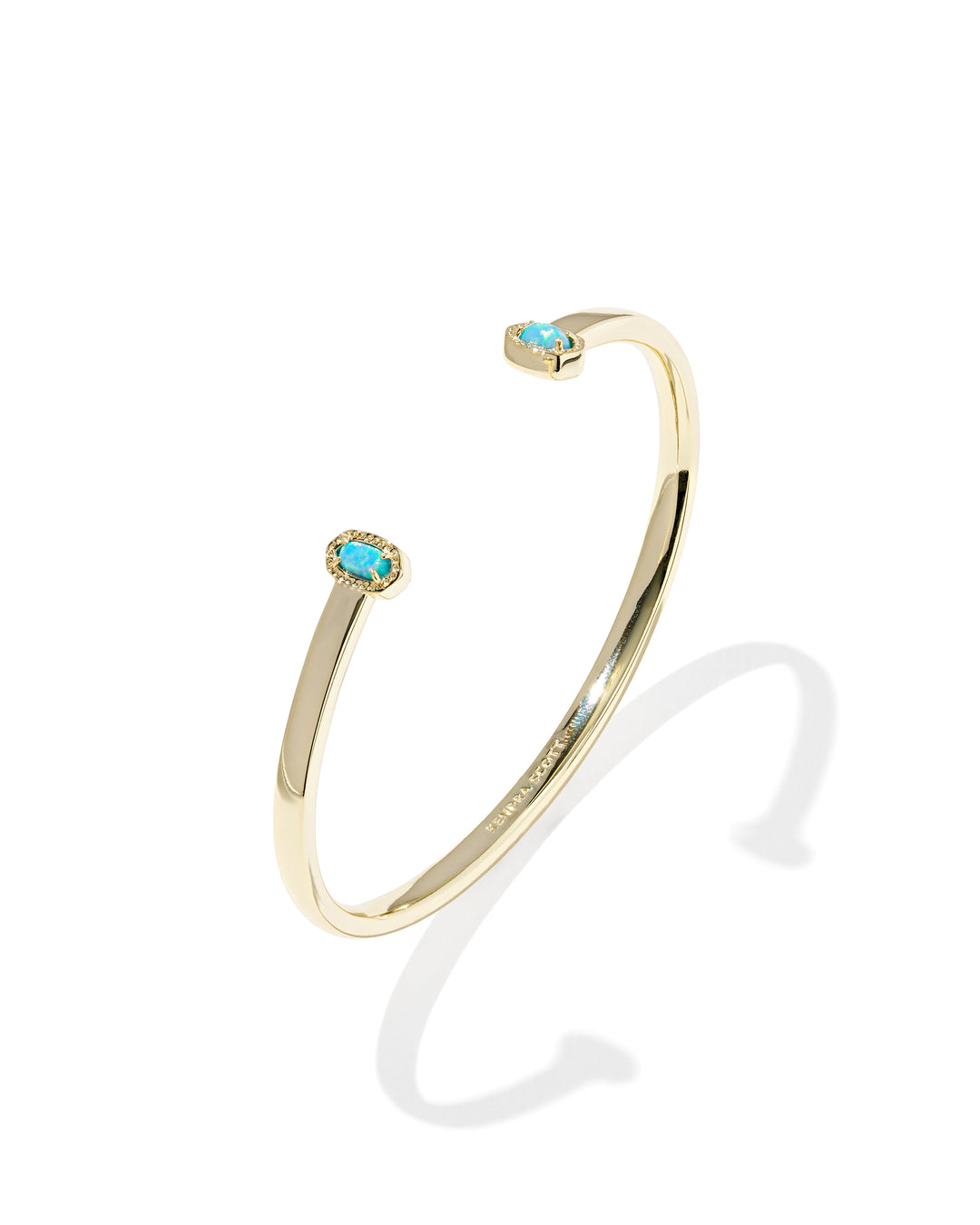 Kendra Scott: Mini Elton Cuff Bracelet in Gold Blue Lab Grown Opal