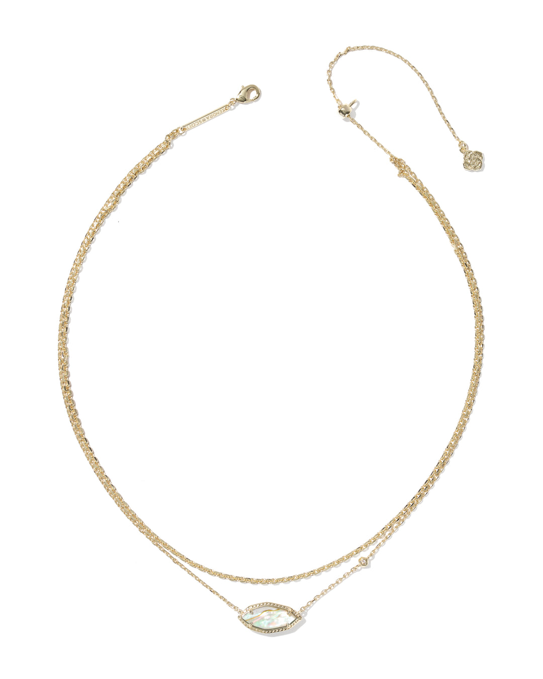 Kendra Scott: Ophelia Multi Strand Necklace in Gold Iridescent Abalone