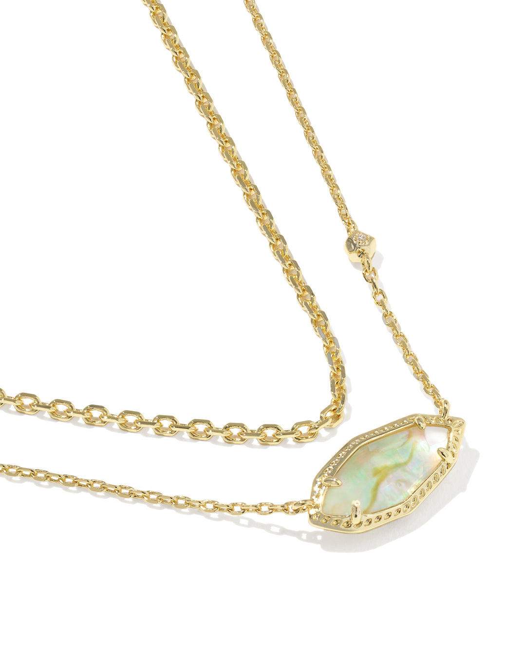 Kendra Scott: Ophelia Multi Strand Necklace in Gold Iridescent Abalone