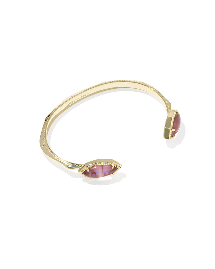 Kendra Scott: Ophelia Cuff Bracelet in Gold Light Mauve Illusion - The Vogue Boutique